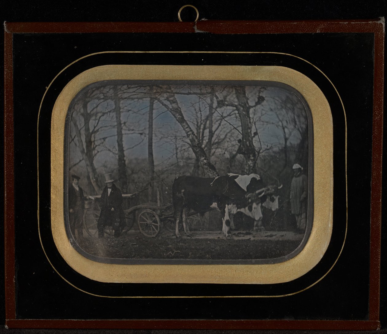 Jean-Gabriel Eynard avec deux serviteurs et un chariot tiré par des bœufs - Jean Gabriel Eynard