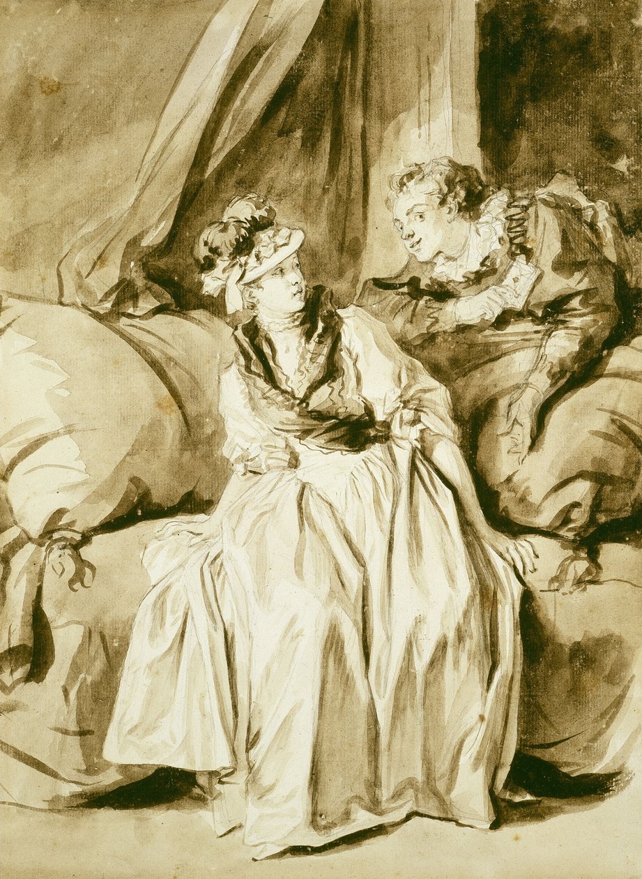 La Lettre ou La Conversation espagnole - Jean Honore Fragonard