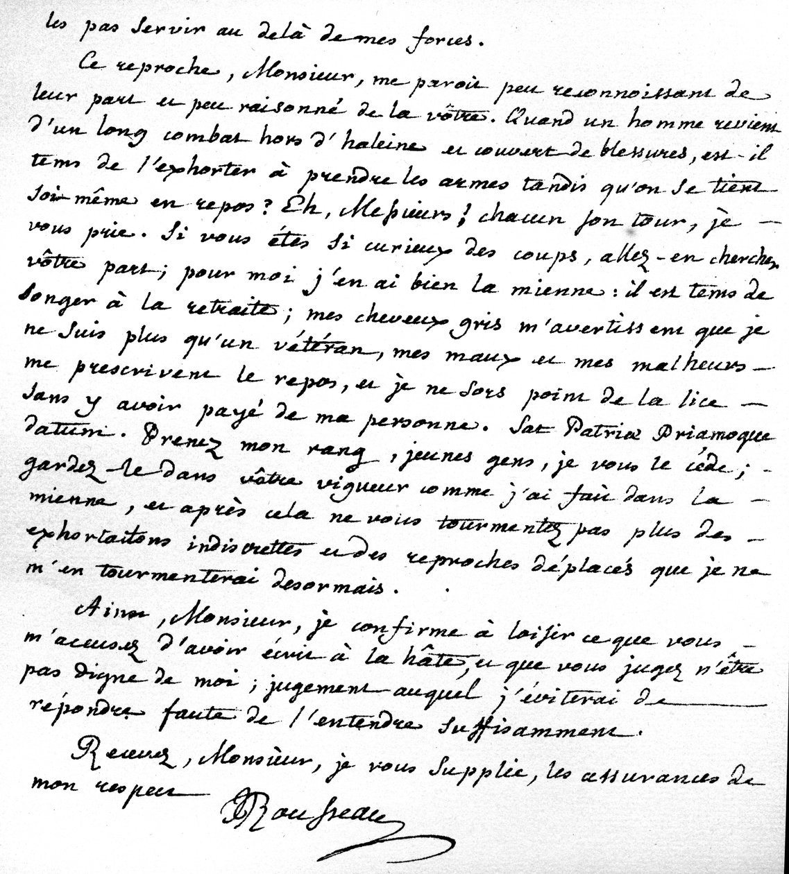 Lettre donnant les raisons de Rousseau de ne pas écrire davantage en soutien aux protestants français, écrite à Motiers, 15 juillet 1764 - Jean Jacques Rousseau