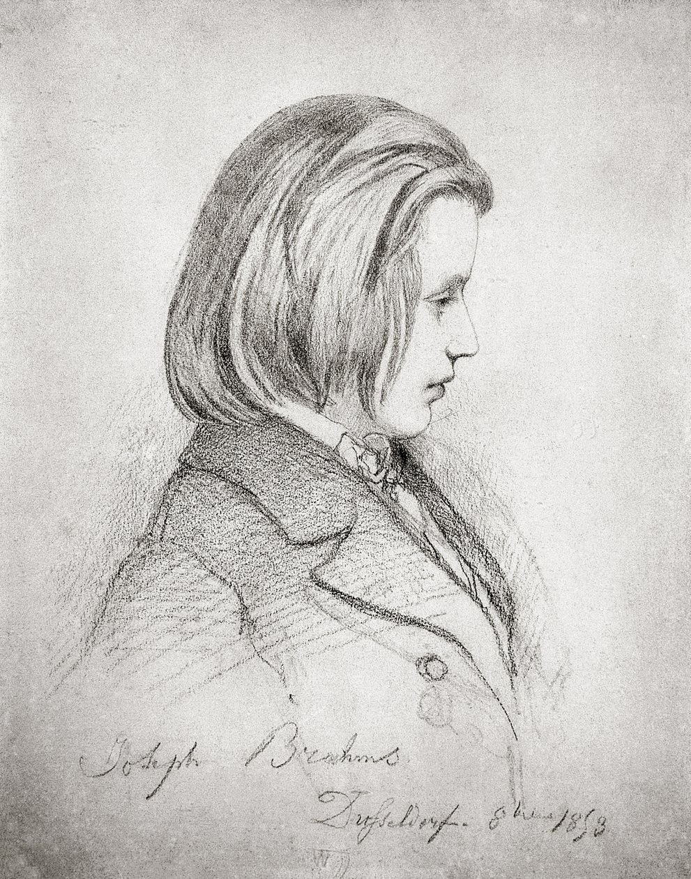 Portrait de Johannes Brahms (1833-97) à vingt ans, 1853 - Jean Joseph Bonaventure Laurens