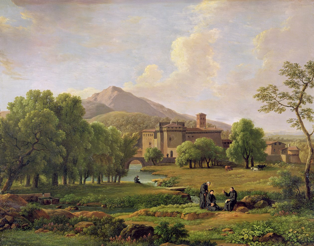 Vue du monastère de Grottaferrata, 1844 - Jean Joseph Xavier Bidauld