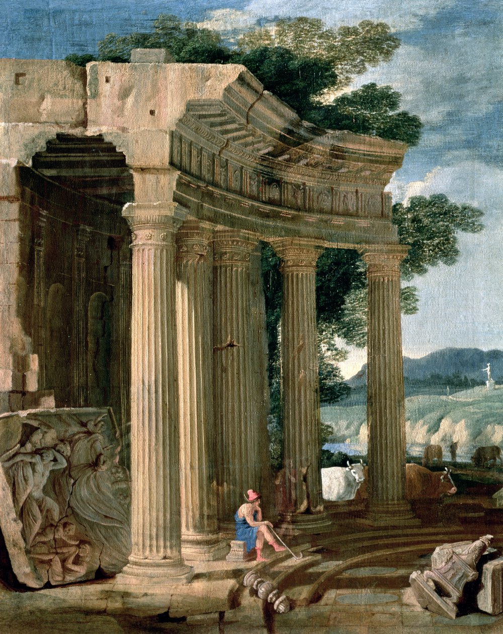 Paysage avec ruines et berger - Jean Lemaire