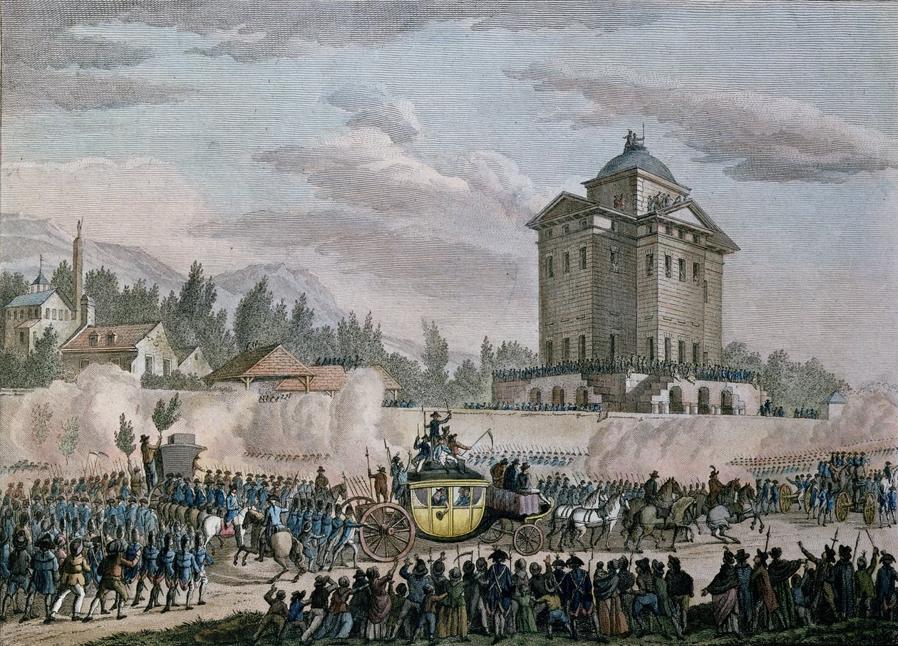Le retour à Paris de Louis XVI (1754-93) de Varennes, 26 juin 1791, gravé par Reinier Vinkeles (1741-1816) et Daniel Vrydag (1765-1822) - Jean Louis the Younger Prieur