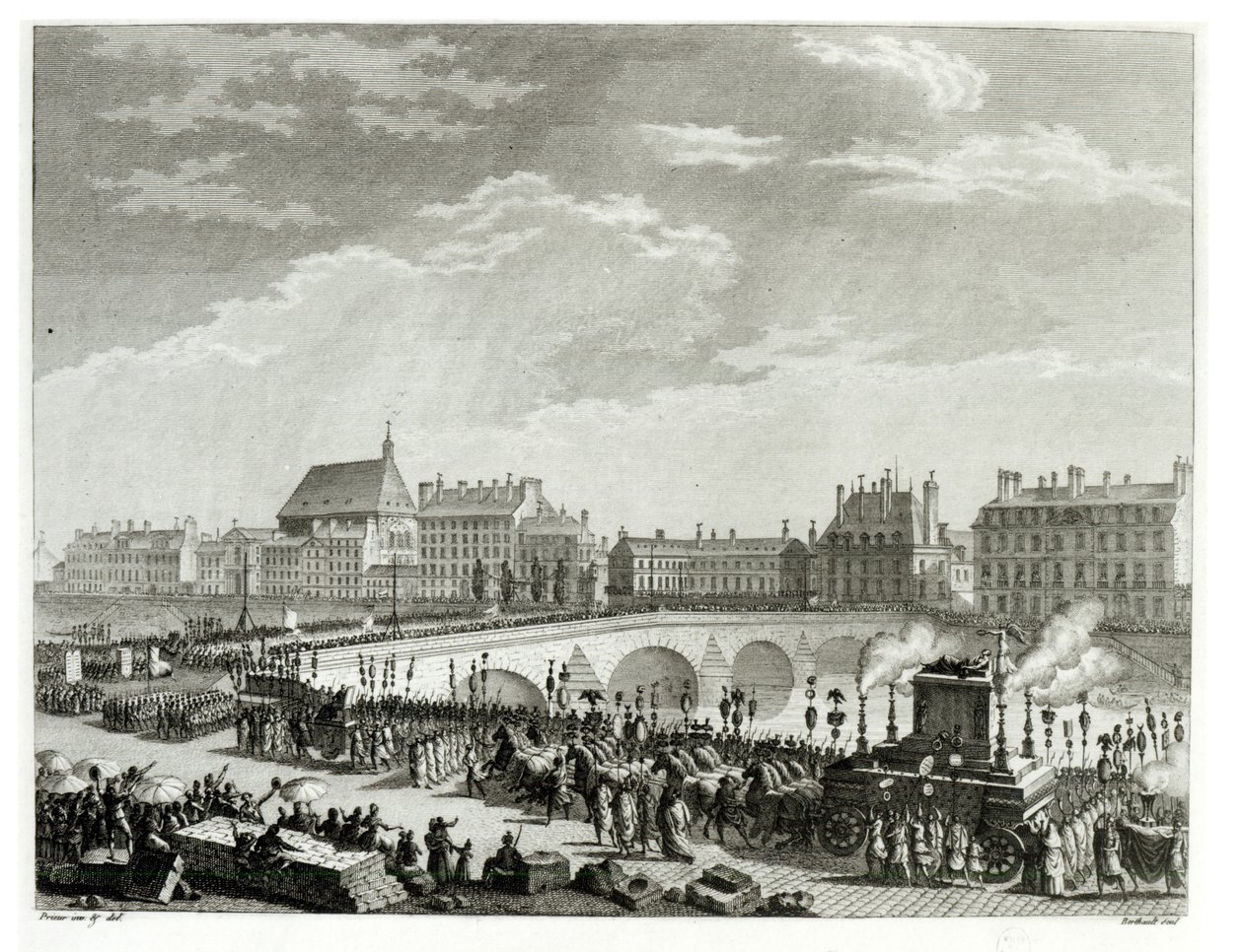 Le Triomphe de Voltaire, 11 juillet 1791, gravé par Pierre Gabriel Berthault (1737-1831) - Jean Louis the Younger Prieur