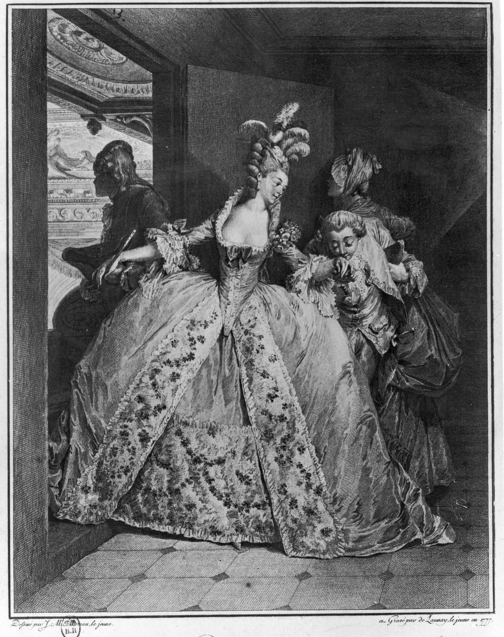 Les adieux, 1777, gravé par de Launey le Jeune - Jean Michel the Younger Moreau