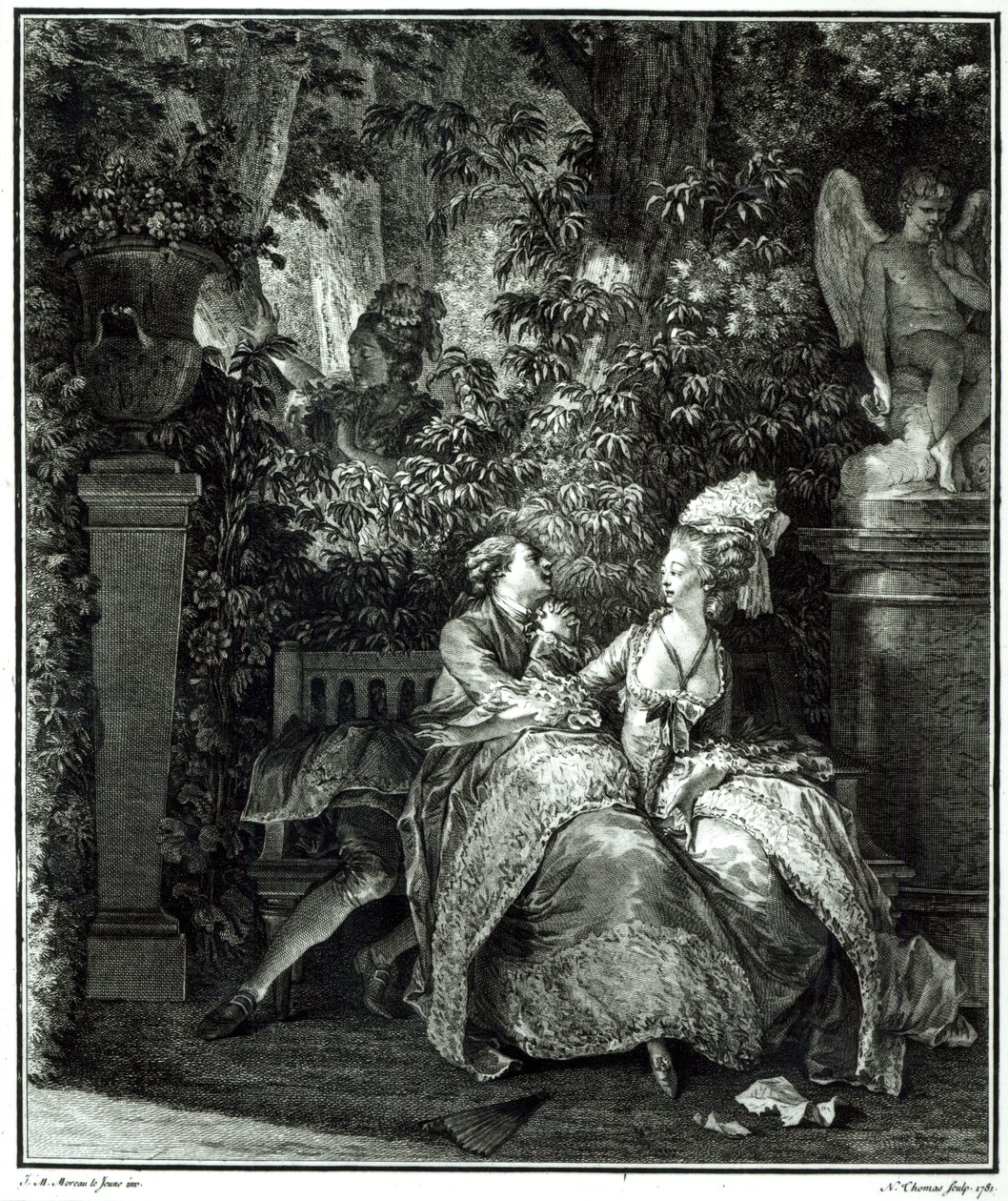 Oui ou Non 1781, gravé par N. Thomas - Jean Michel the Younger Moreau