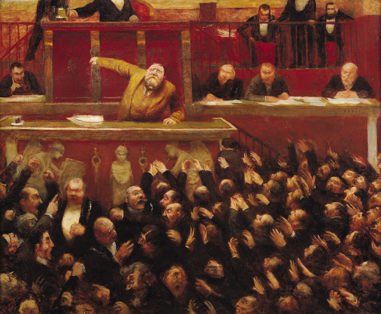 Jean Jaurès (1859-1914) parlant à la tribune de la Chambre des députés, 1903 - Jean Veber
