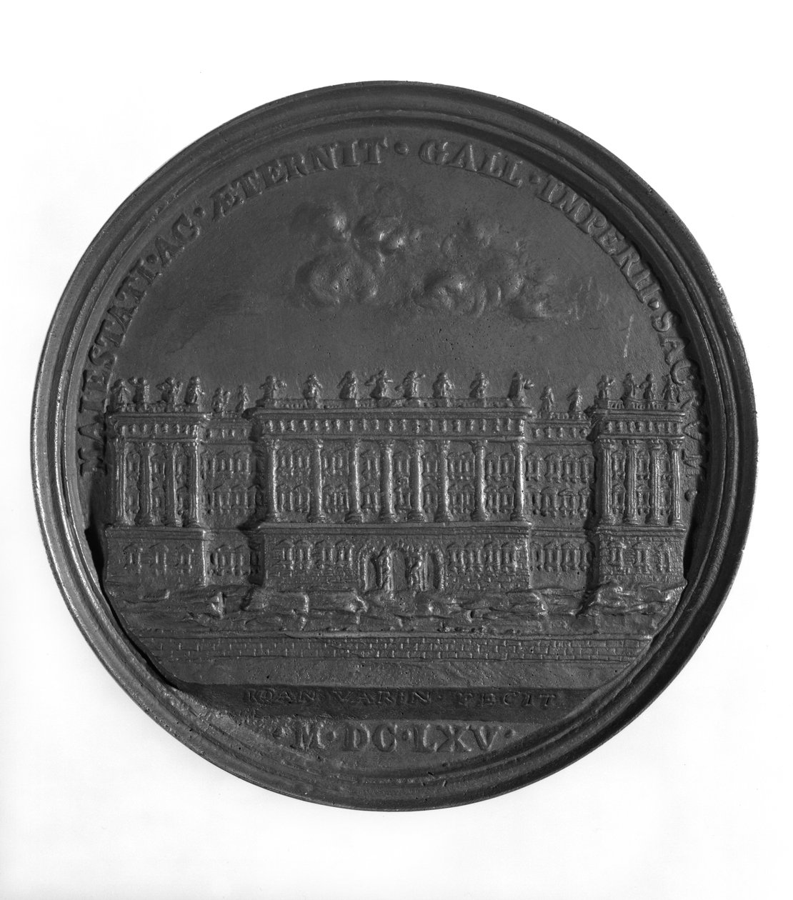Médaille avec le dessin de Bernini pour le Louvre, 1665 (or) - Jean Warin