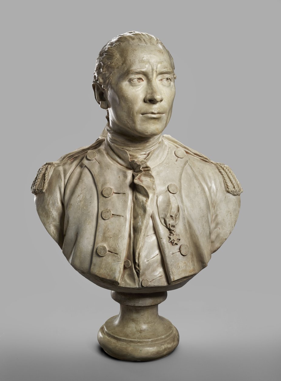 Buste Portrait de John Paul Jones, modelé en 1780, moulé en 1787-89 - Jean Antoine Houdon