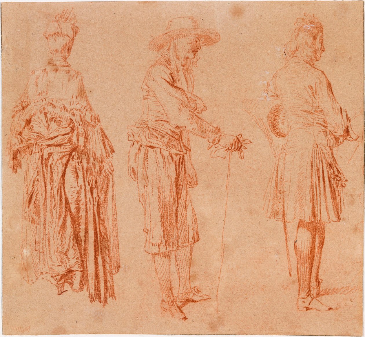 Eine Dame und zwei Herren - Jean-Antoine Watteau