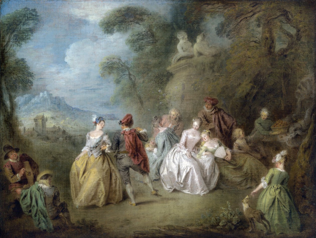 Scène courtoise dans un parc, vers 1730-35 - Jean Baptiste Joseph Pater