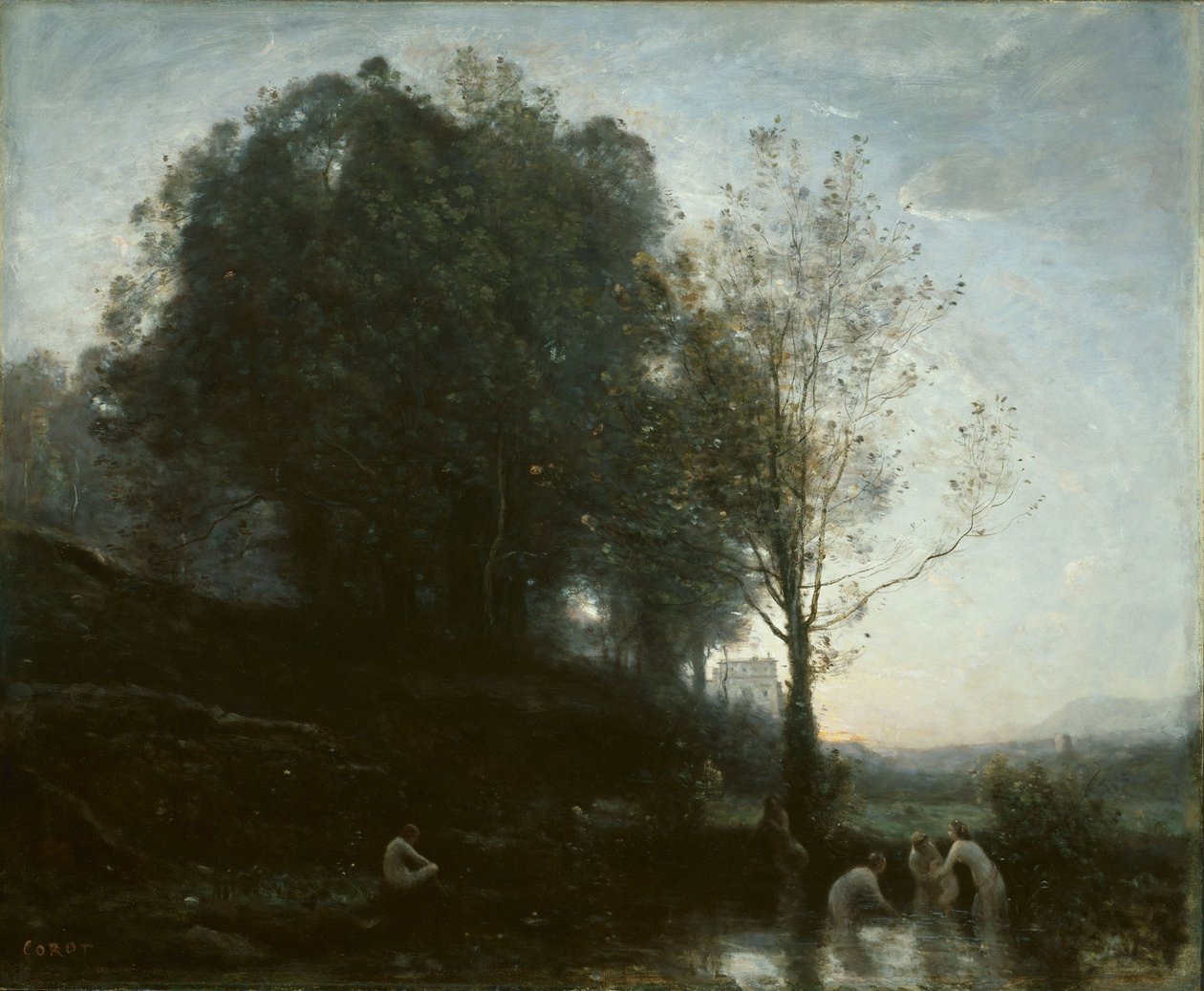 Nymphes au bain et enfant - Jean-Baptiste-Camille Corot