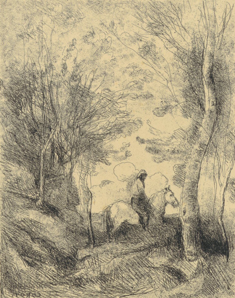 Le Grand Cavalier Sous Bois - Jean-Baptiste-Camille Corot