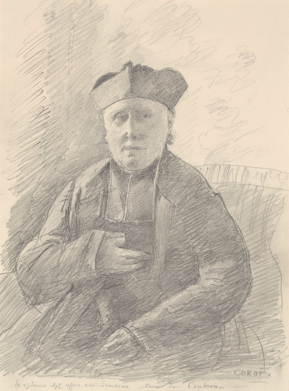 Portrait of Abbé Jouveau - Jean-Baptiste-Camille Corot