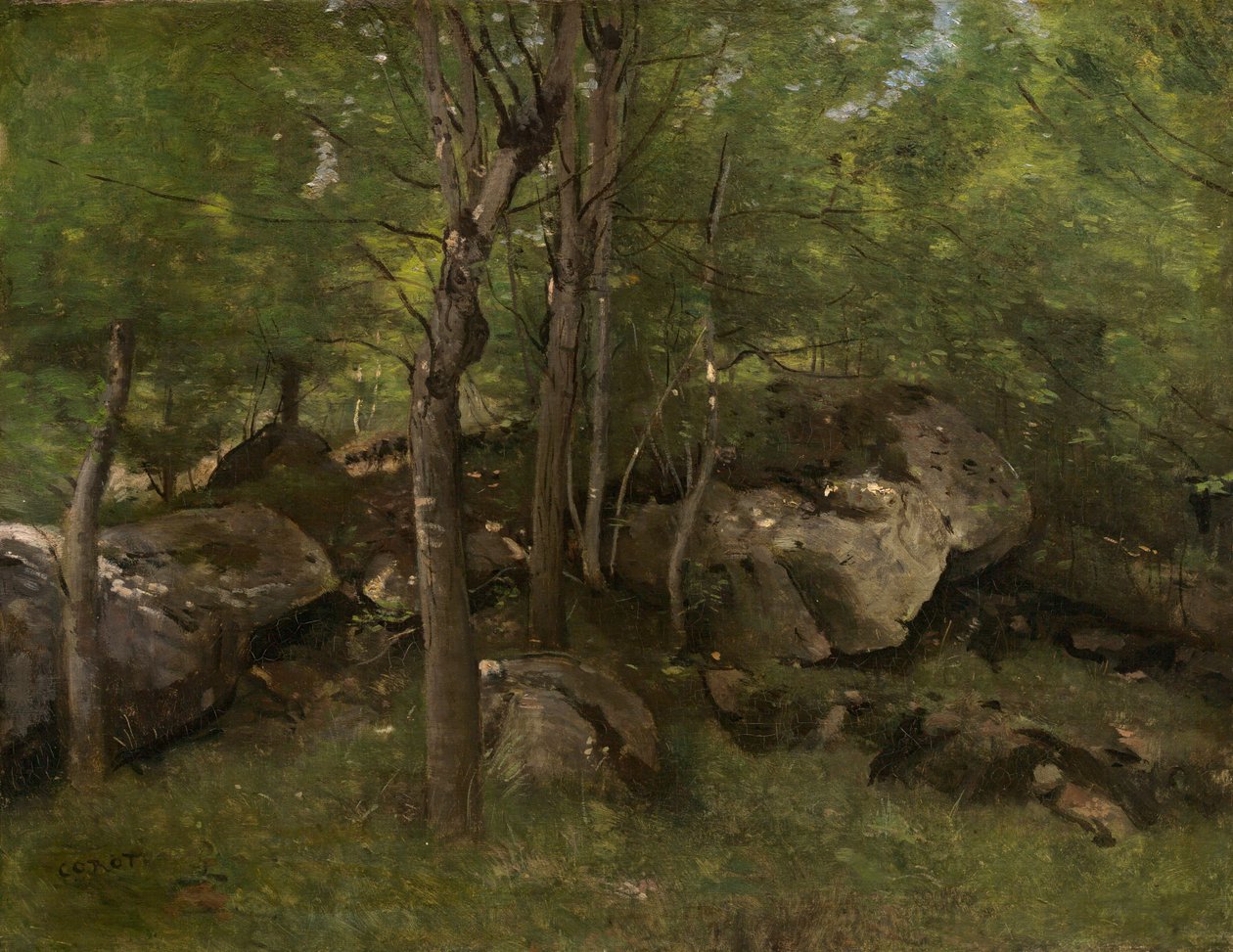 Rochers dans la forêt de Fontainebleau - Jean-Baptiste-Camille Corot