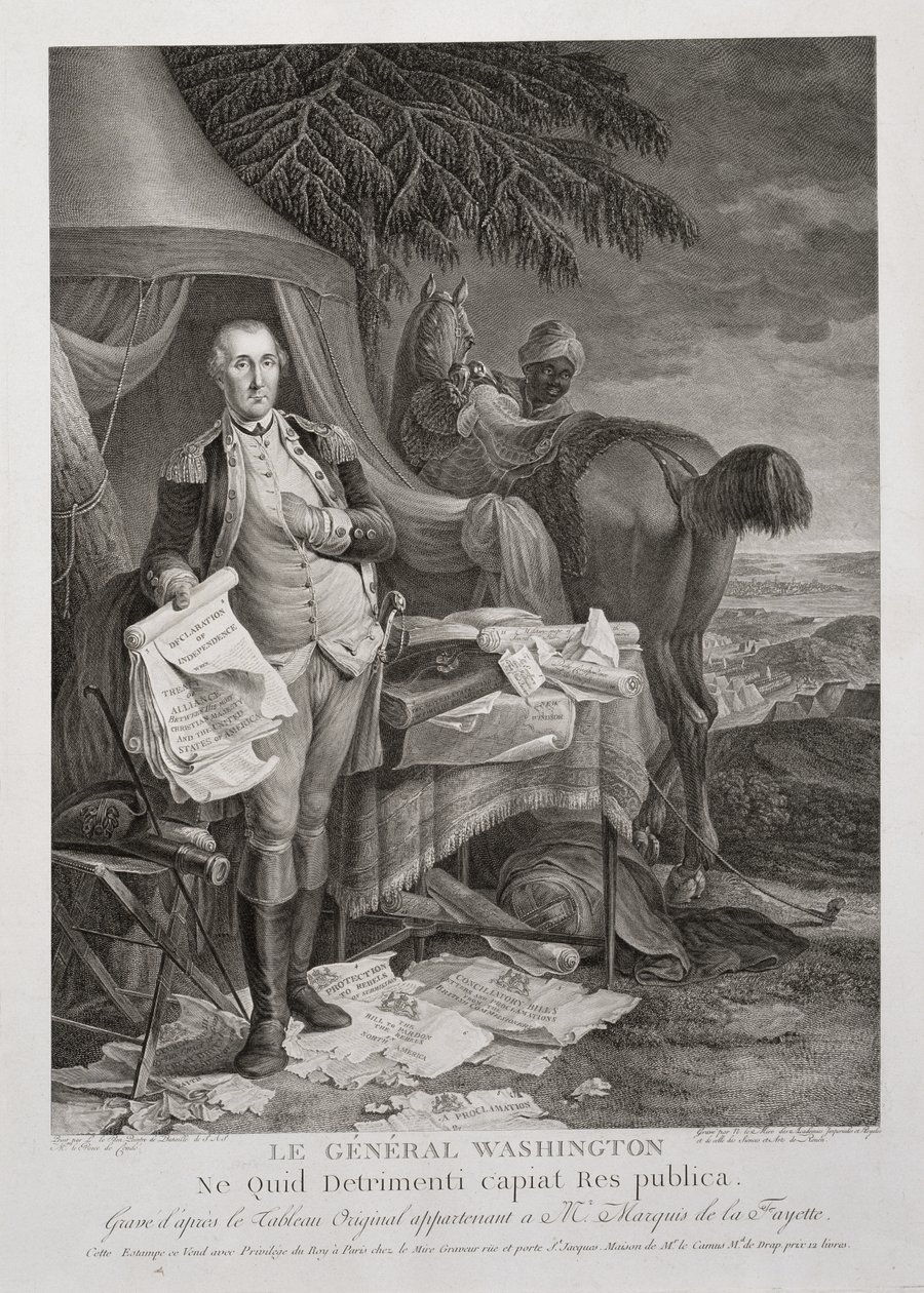 Général Washington, Ne Quid Detrimenti capiat Res publica, gravé par Noël Le Mire, c. 1785 - Jean Baptiste (after) Le Paon