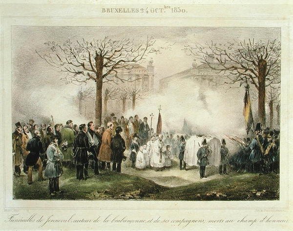 Les funérailles de Louis-Alexandre Dechet (Jenneval) (1801-30) et de ses compagnons morts sur le champ d