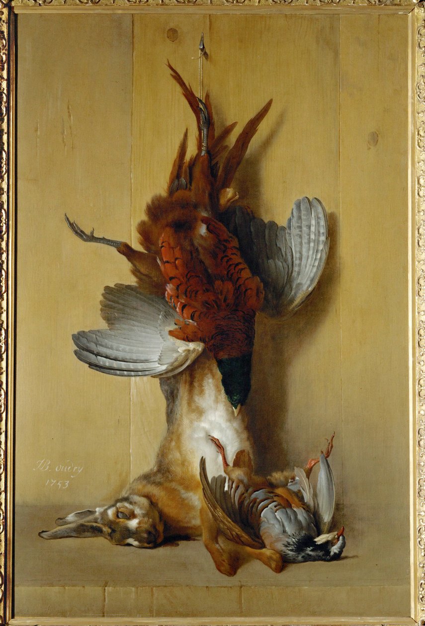 Faisan, lievre et perdrix rouge - pheasant, hare and partridge … - Jean-Baptiste (school of) Oudry
