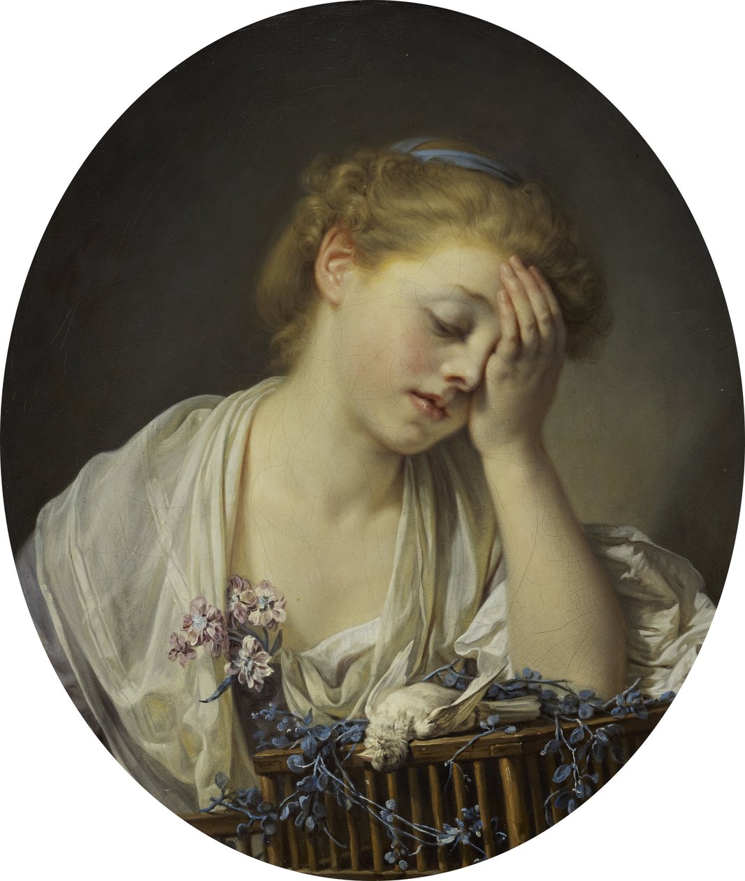 Une fille avec un canari mort - Jean-Baptiste Greuze