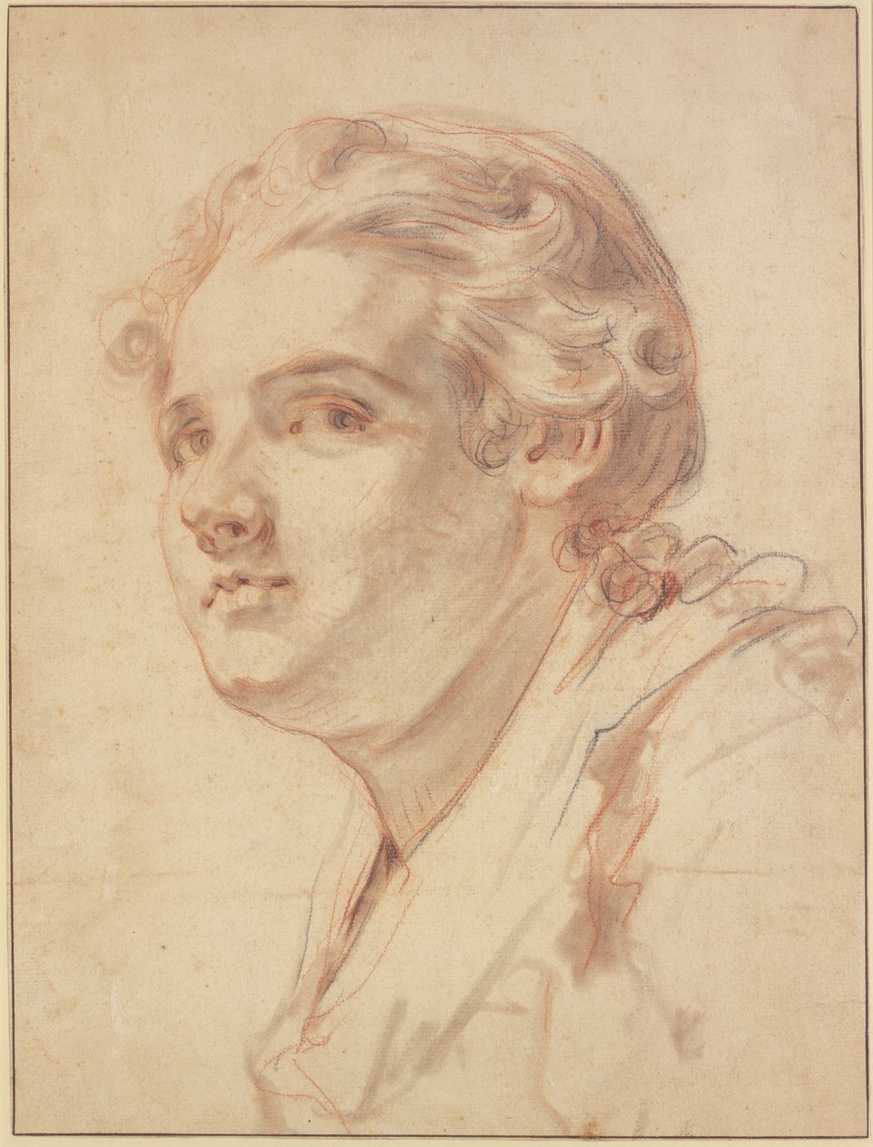 Jeune homme de trois quarts tourné vers la gauche - Jean-Baptiste Greuze