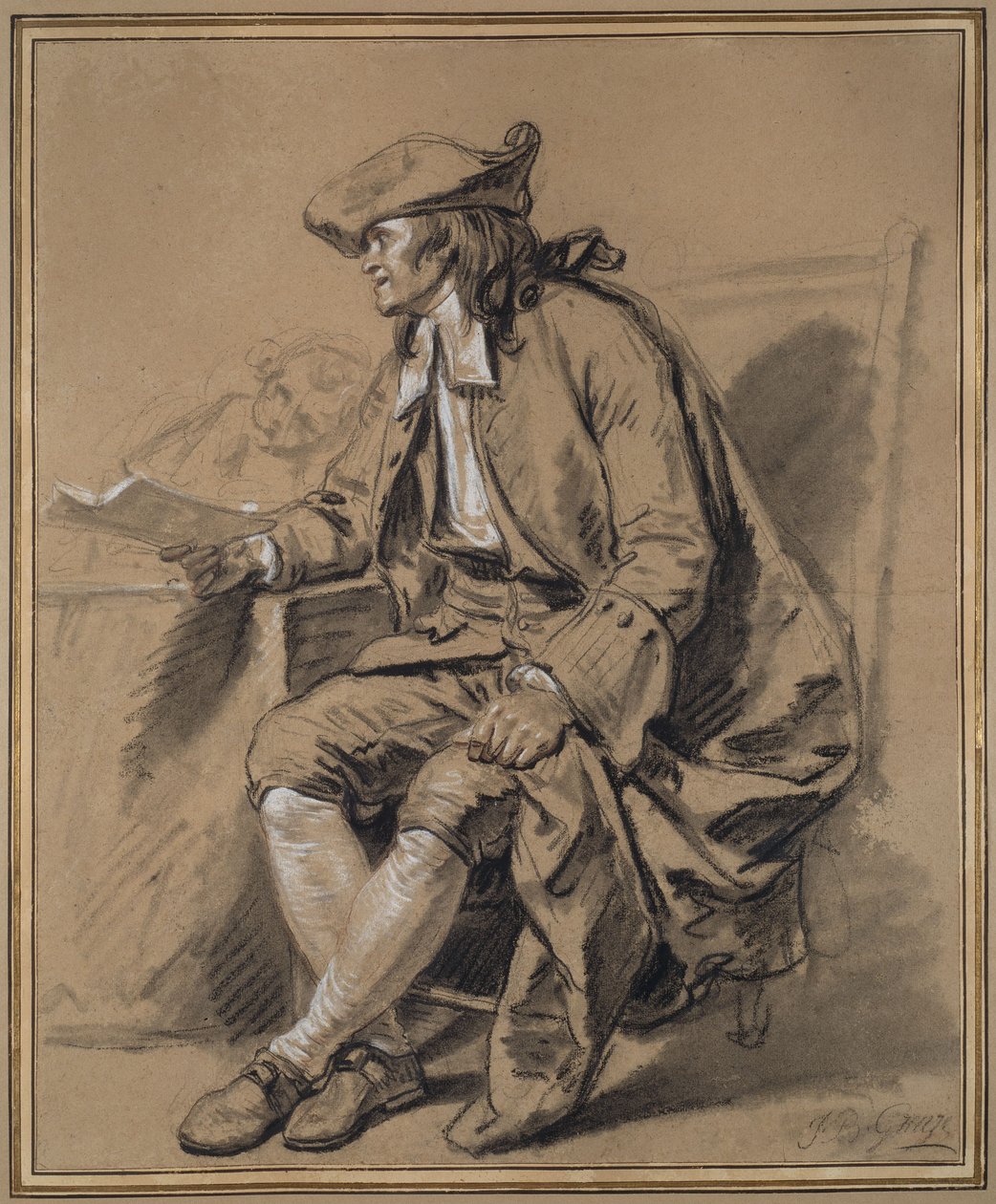 Le notaire : Une étude pour "Le contrat de mariage" - Jean-Baptiste Greuze