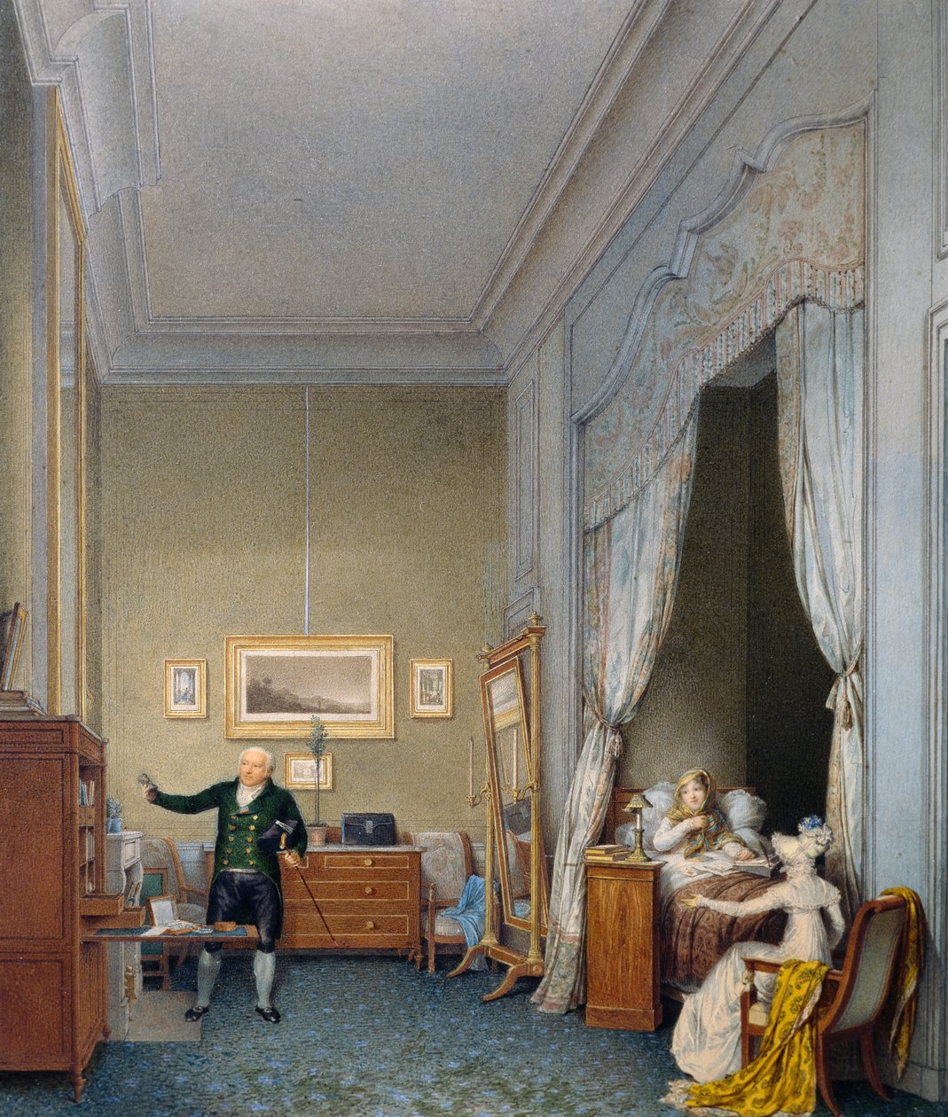 Maria Luigia dans une chambre aux Tuileries après la naissance du Roi de Rome - Jean Baptiste Isabey