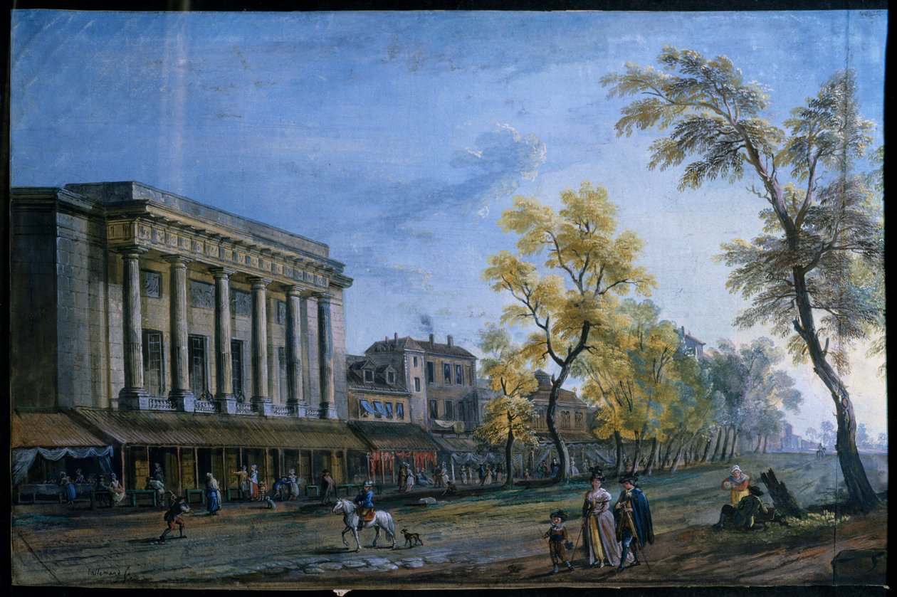 Le théâtre italien à Paris, peinture de Jean Baptiste Lallemand - Jean Baptiste Lallemand
