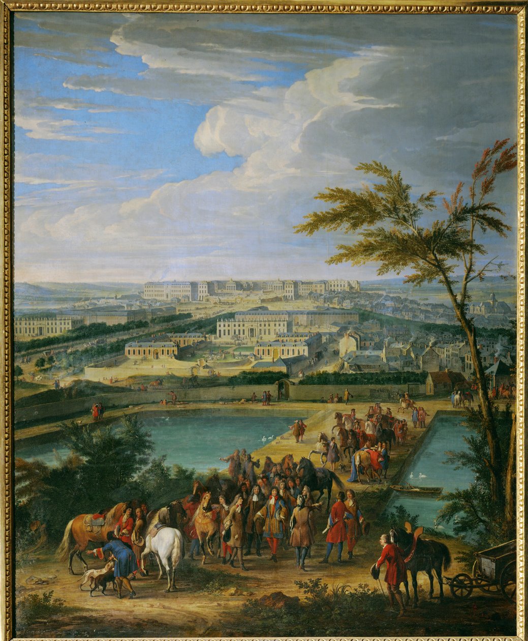 Ville et château de Versailles ... (peinture sur toile) - Jean Baptiste Martin