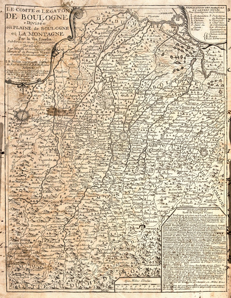 Carte du Comté de Boulogne (France) - Jean Baptiste Nolin