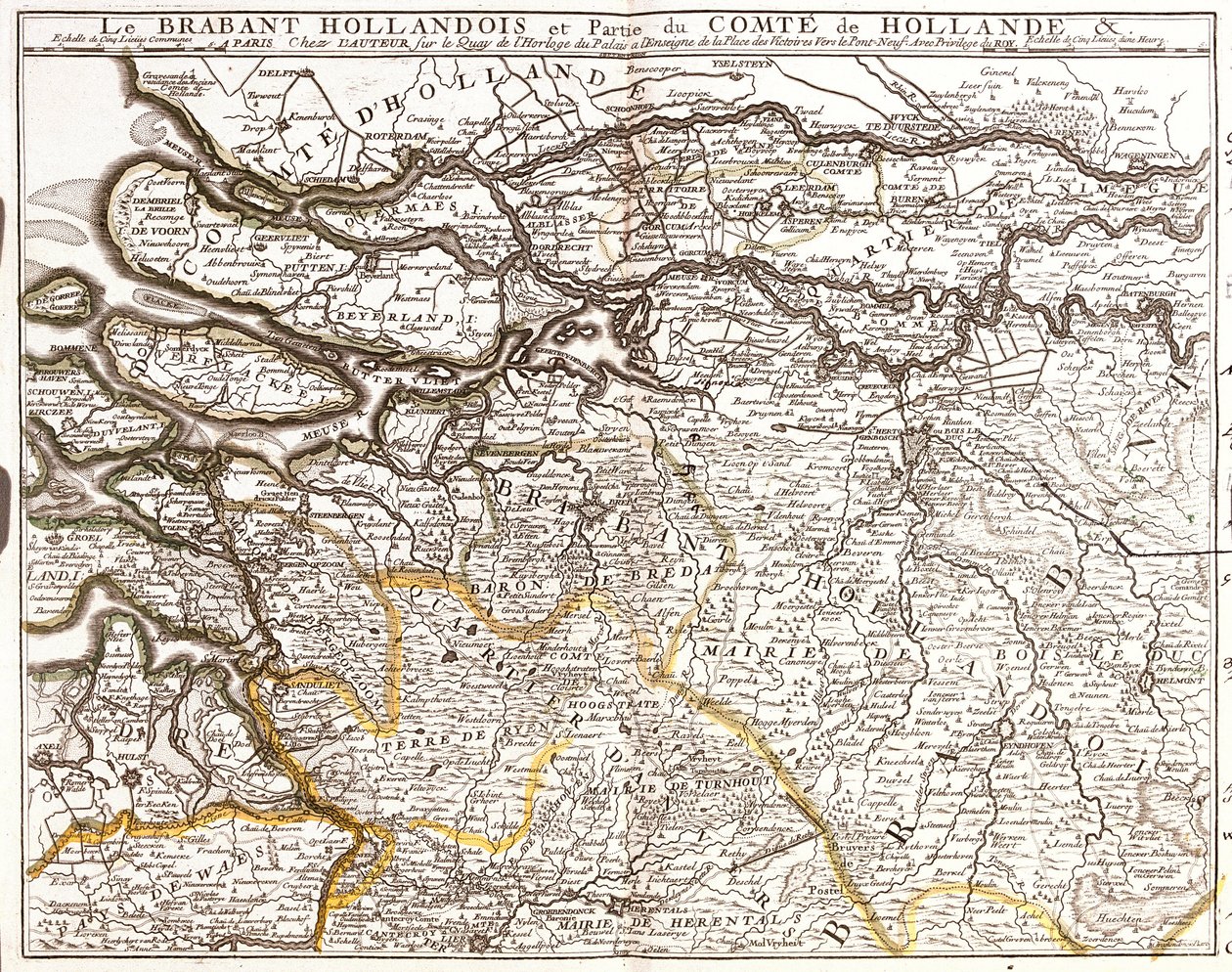 Carte du Brabant néerlandais (ou Brabant septentrional) et d