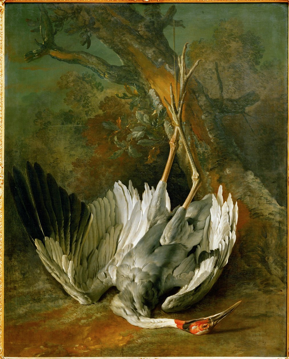La grue morte (huile sur toile) - Jean-Baptiste Oudry