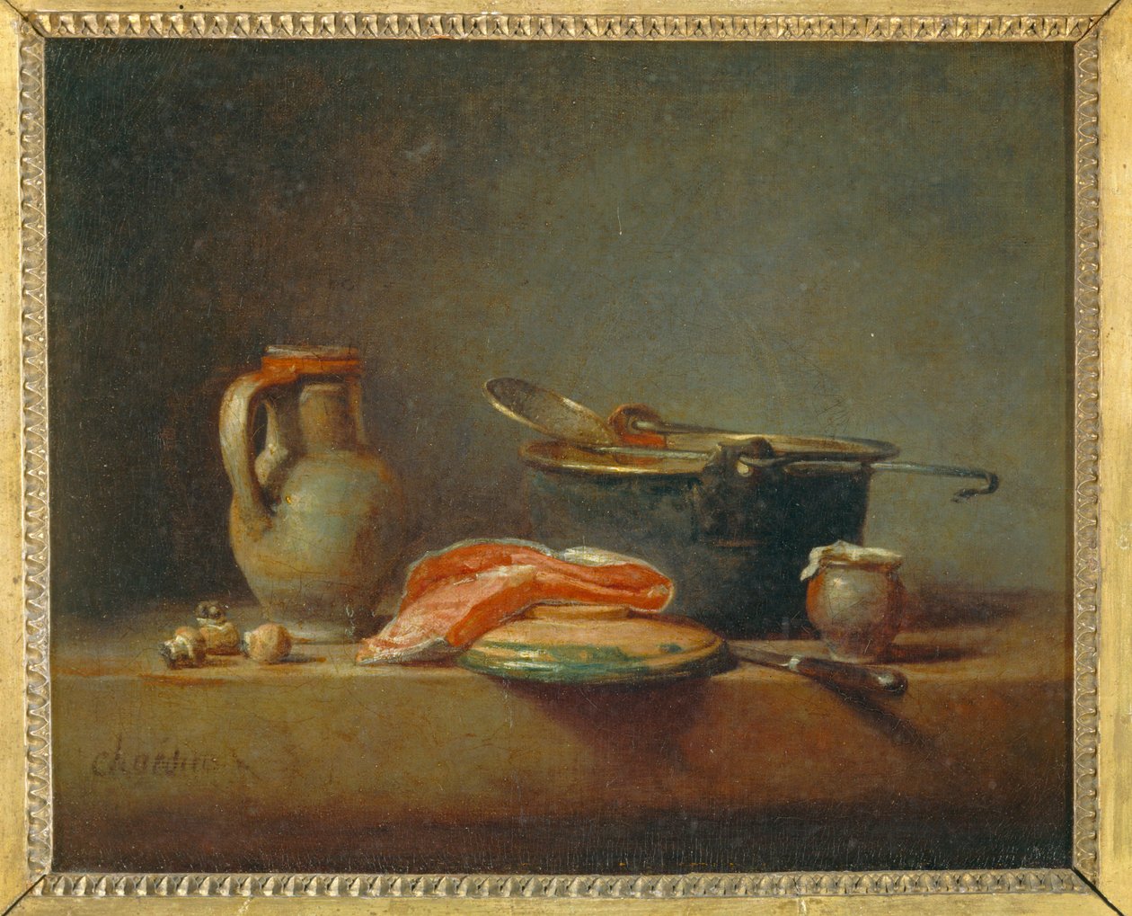 La marmite de cuivre - Nature morte avec pot en cuivre ... - Jean Baptiste Simeon Chardin