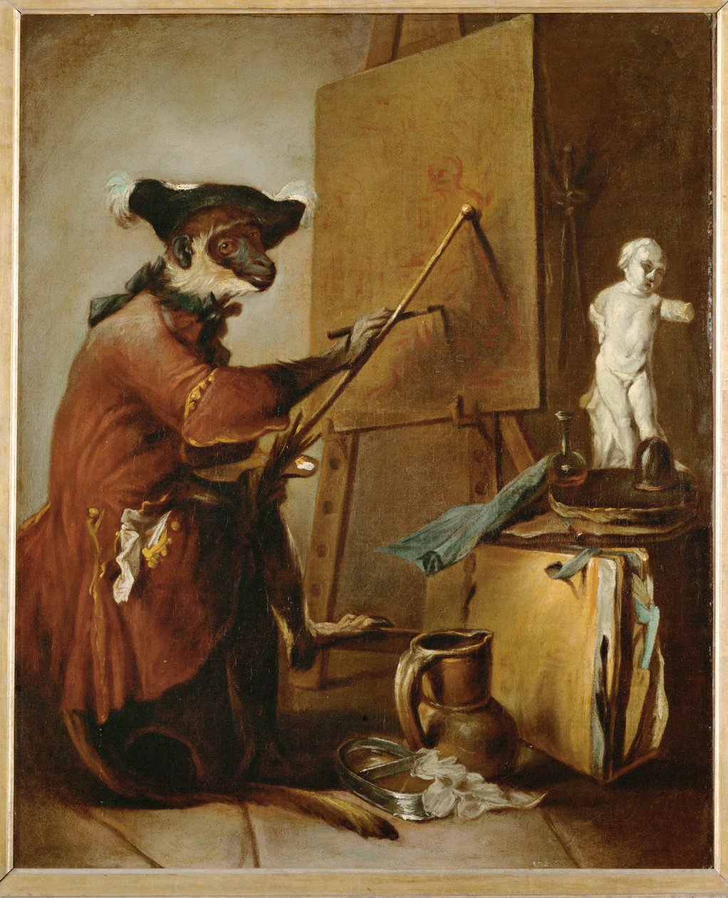 Le singe peintre ... - Jean-Baptiste Simeon Chardin