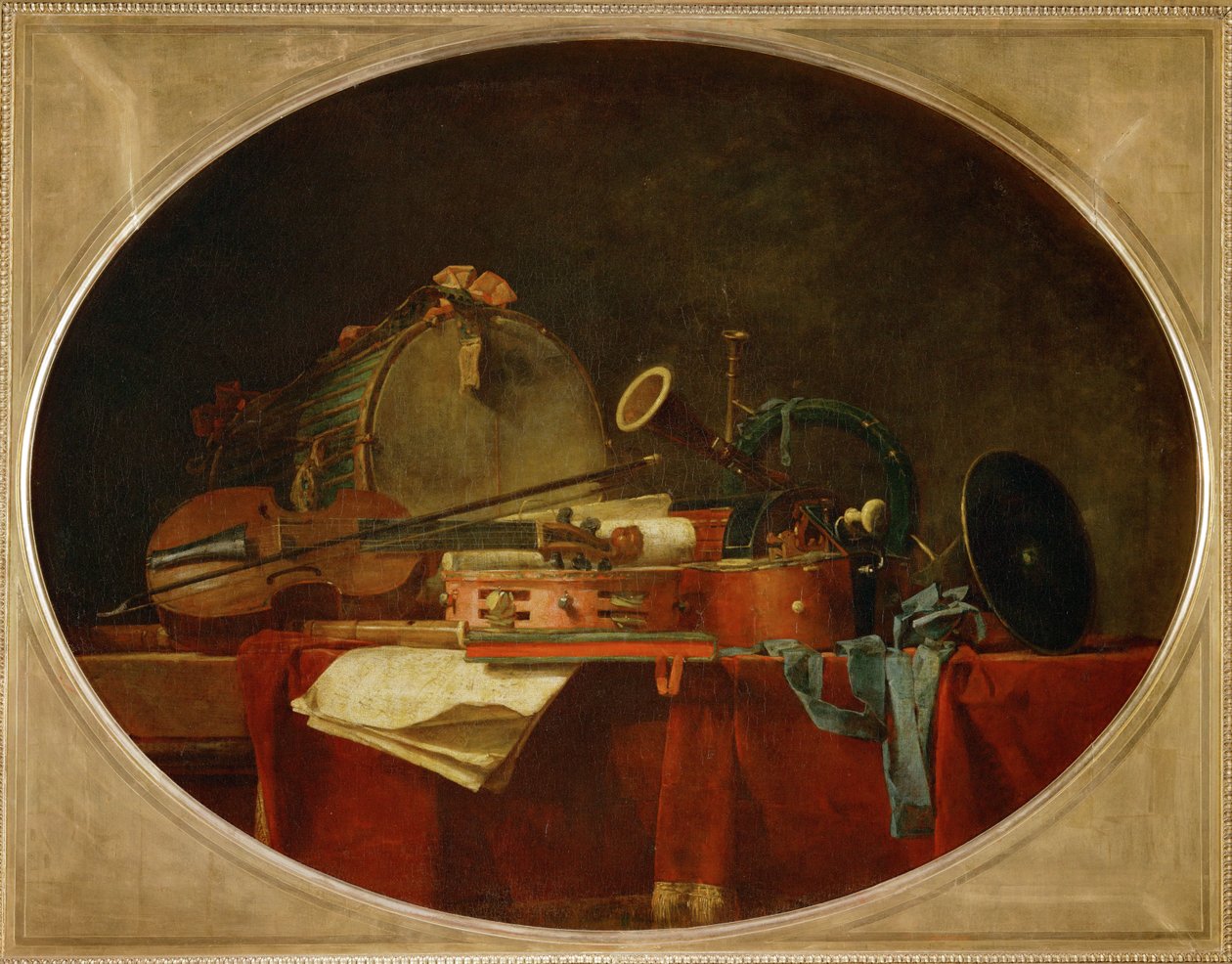 Les attributs de la musique civile, supraporte pour le Château de Bellevue ... - Jean Baptiste Simeon Chardin