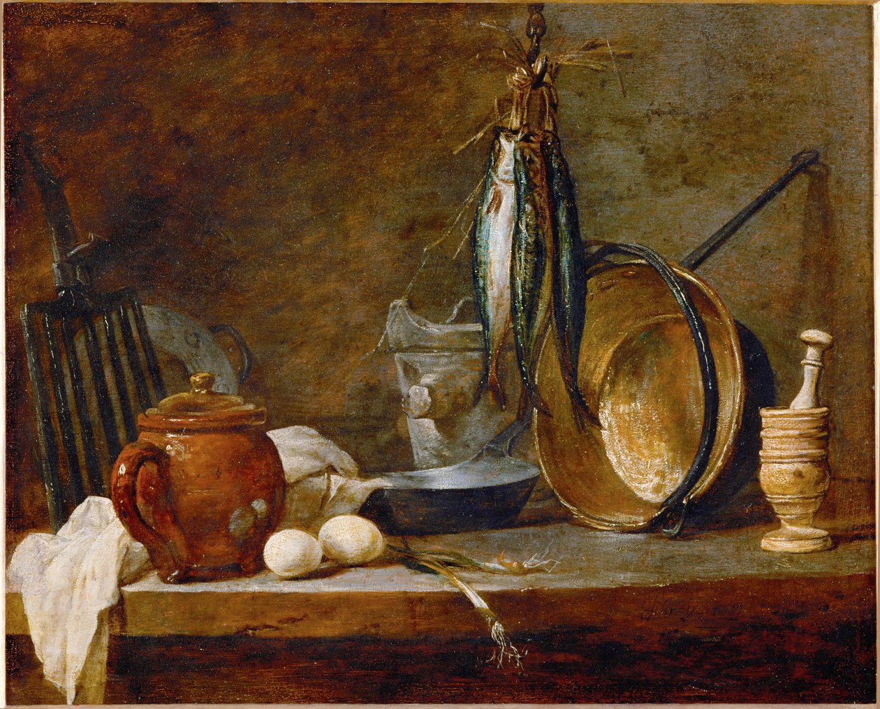 Menu du Maigre et ustensiles de cuisine ... - Jean-Baptiste Simeon Chardin