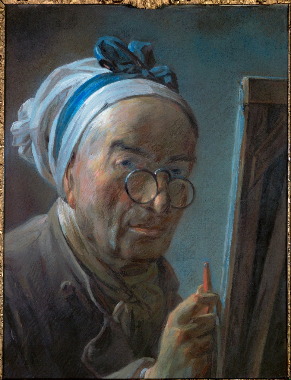 Autoportrait de Chardin avec pince-nez ... - Jean-Baptiste Simeon Chardin