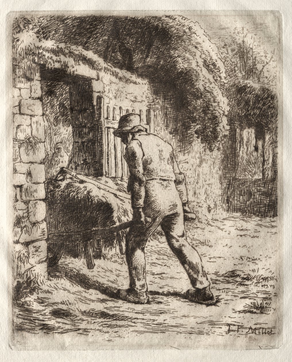 Paysanne avec une brouette - Jean-Francois Millet