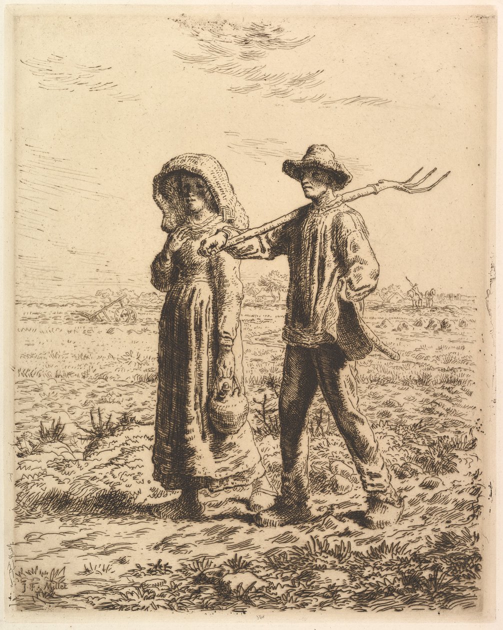 Paysans allant au travail - Jean-Francois Millet