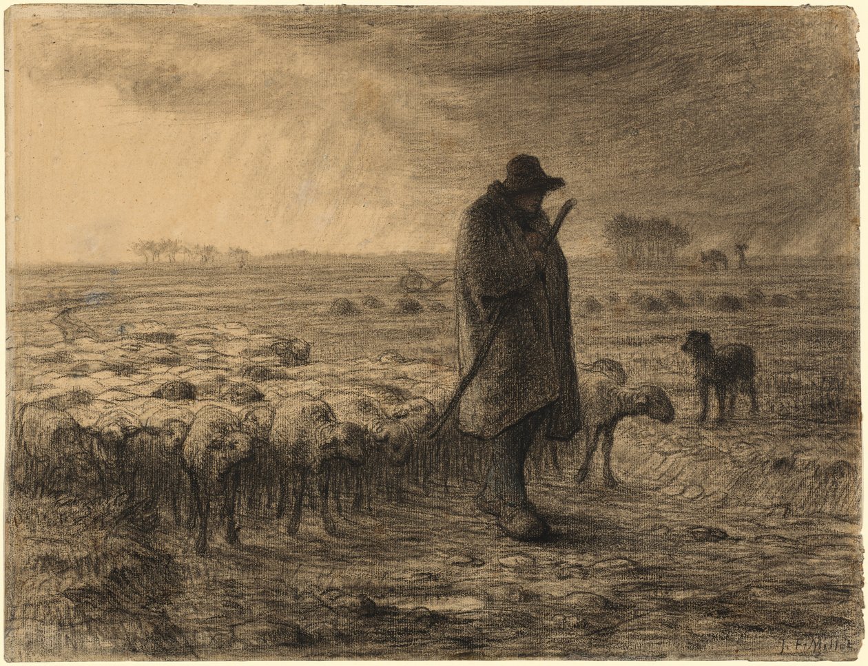 Berger revenant avec son troupeau - Jean-Francois Millet