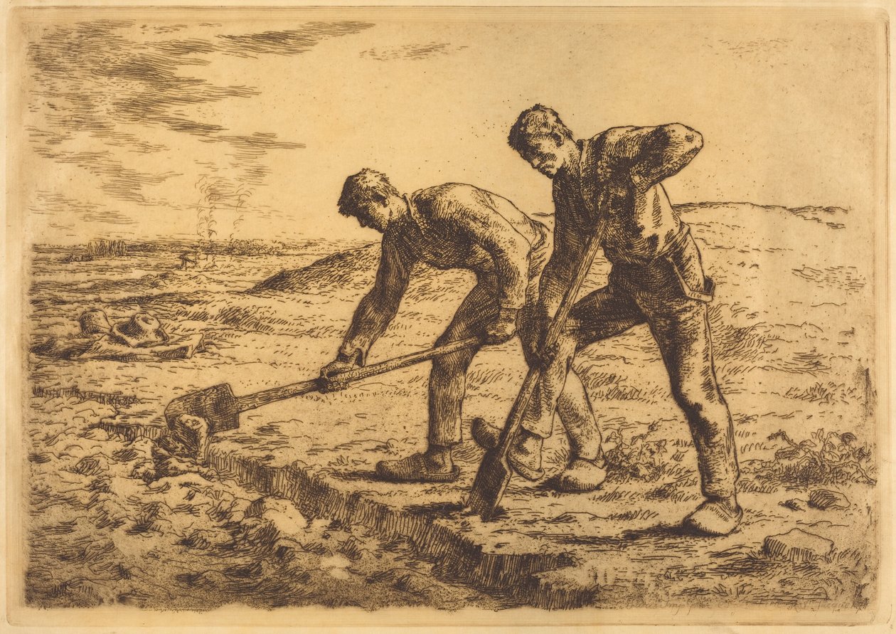 Les bêcheurs - Jean-Francois Millet
