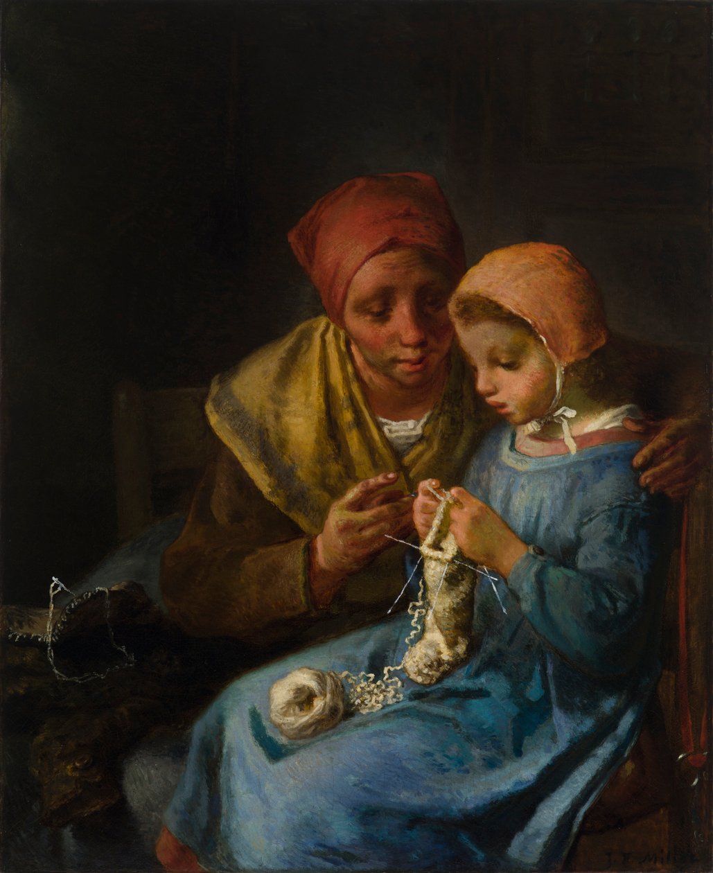 La Leçon de tricot - Jean-Francois Millet