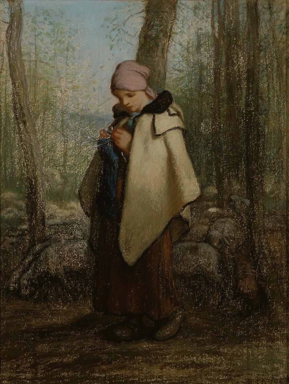 La bergère du tricot - Jean-Francois Millet