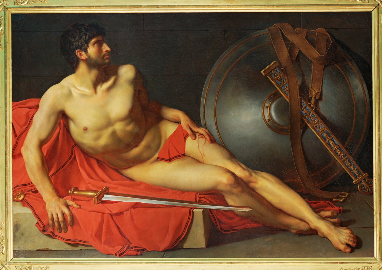 Soldat romain blessé (peinture sur toile) - Jean Germain Drouais