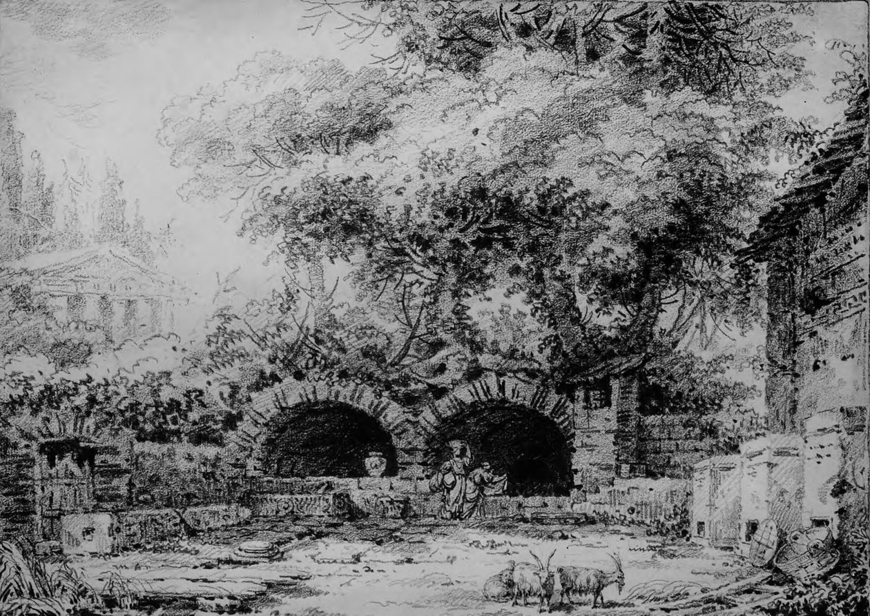 Paysage avec des ruines - Jean-Honore Fragonard