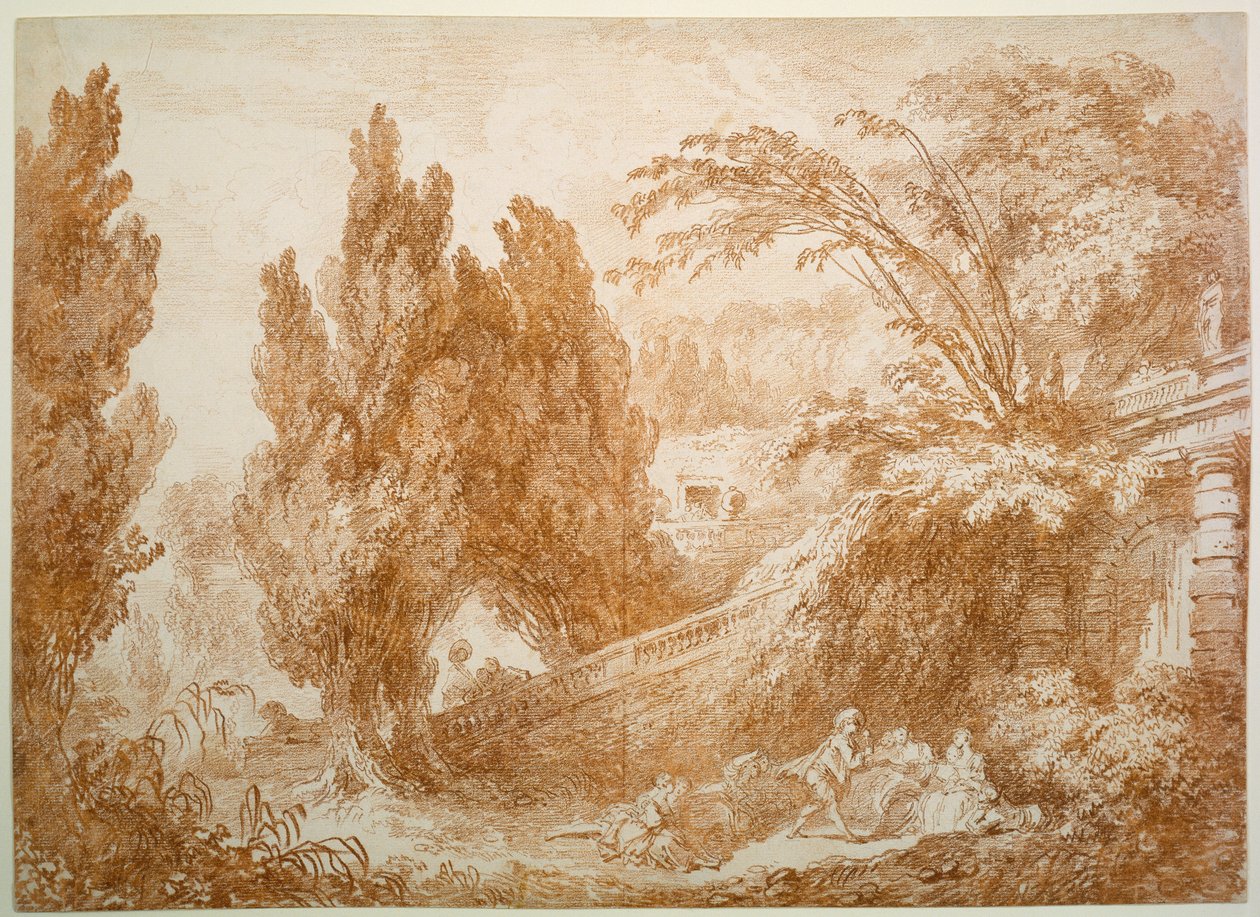 Parklandschaft mit fröhlicher Gesellschaft - Jean-Honore Fragonard