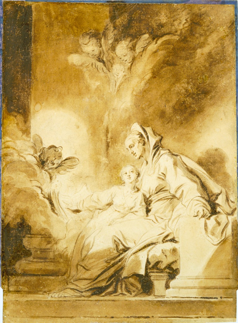 Die Erziehung der Jungfrau - Jean-Honore Fragonard