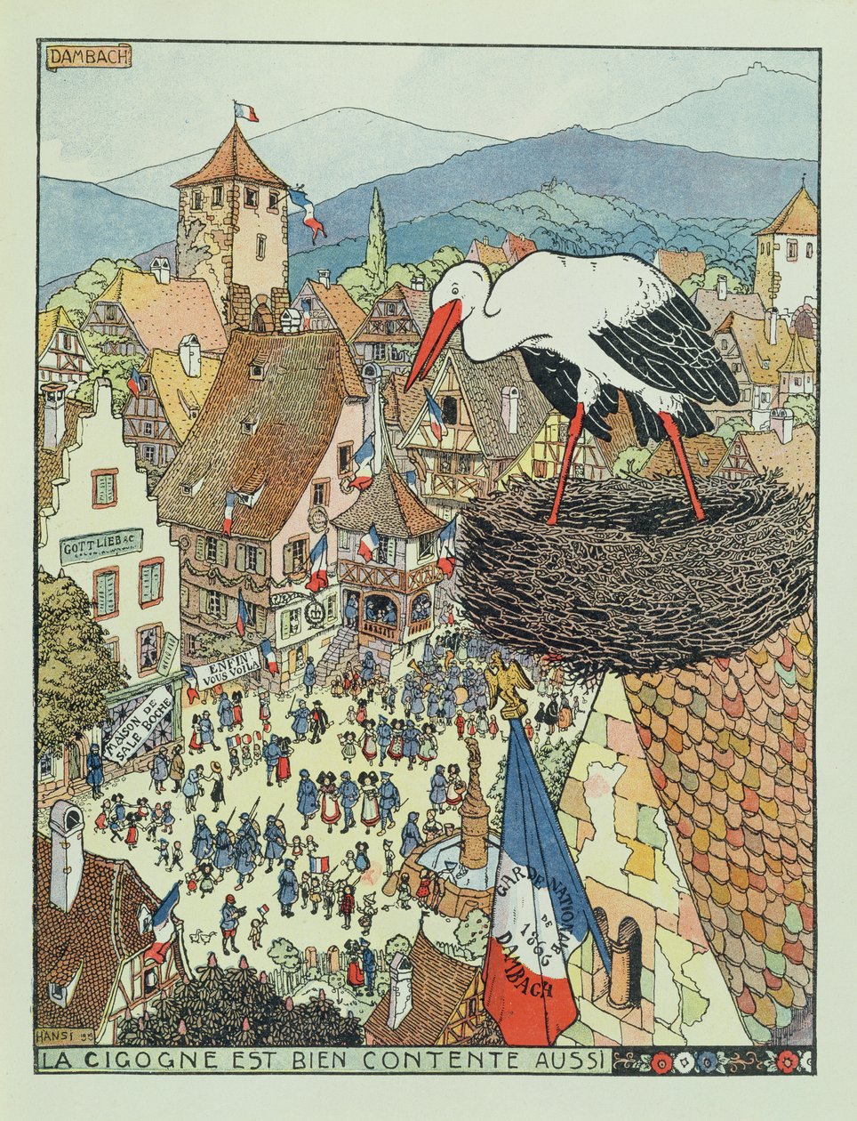 Entrée des troupes françaises à Dambach, Alsace - Jean Jacques Waltz