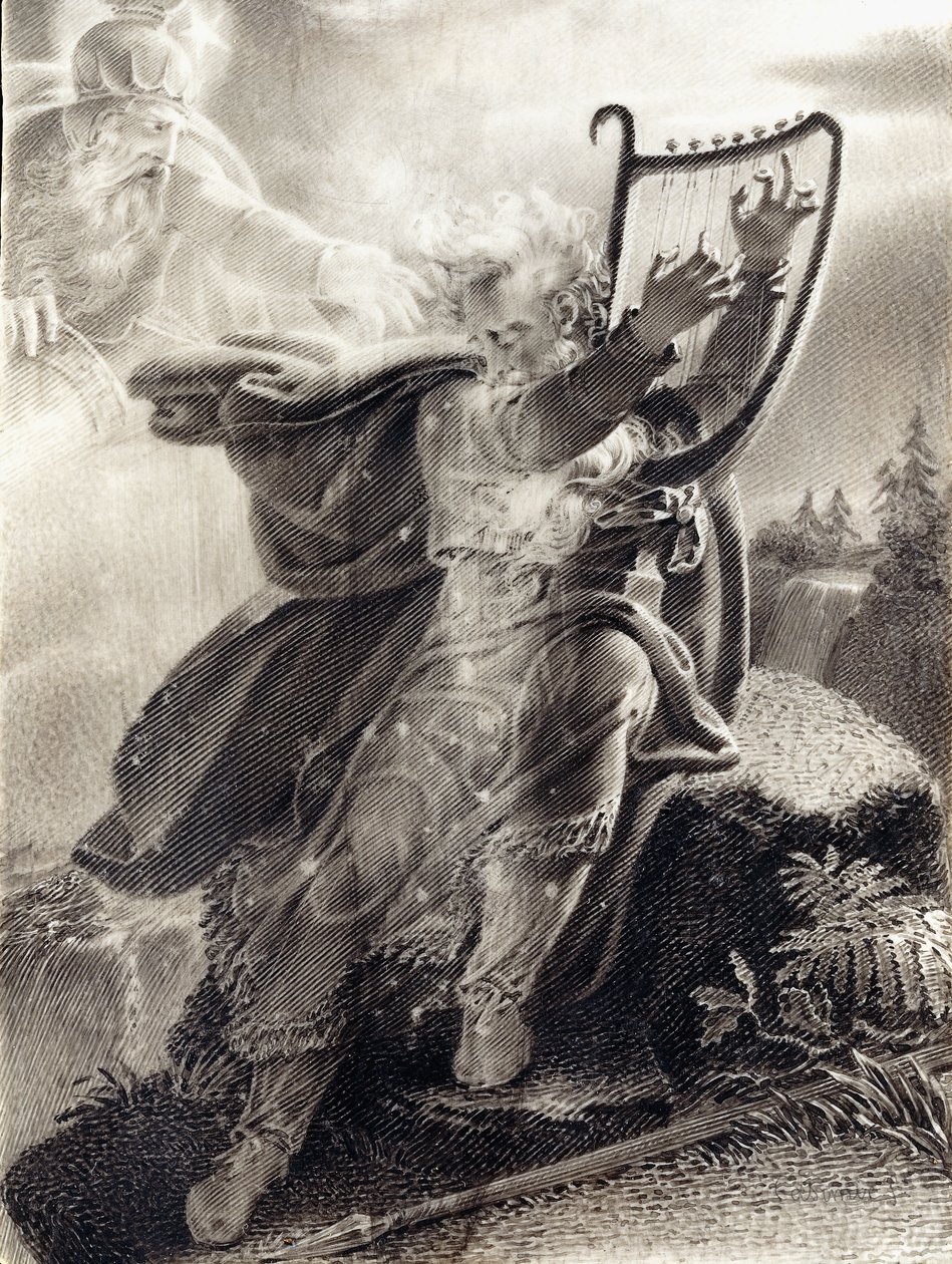 Ossian jouant de la harpe - Jean Jacques Casimir Karpff