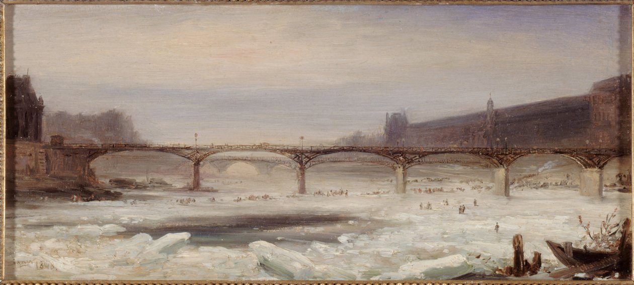 La Seine et le Pont des Arts, janvier 1848 - Jean Jacques Champin