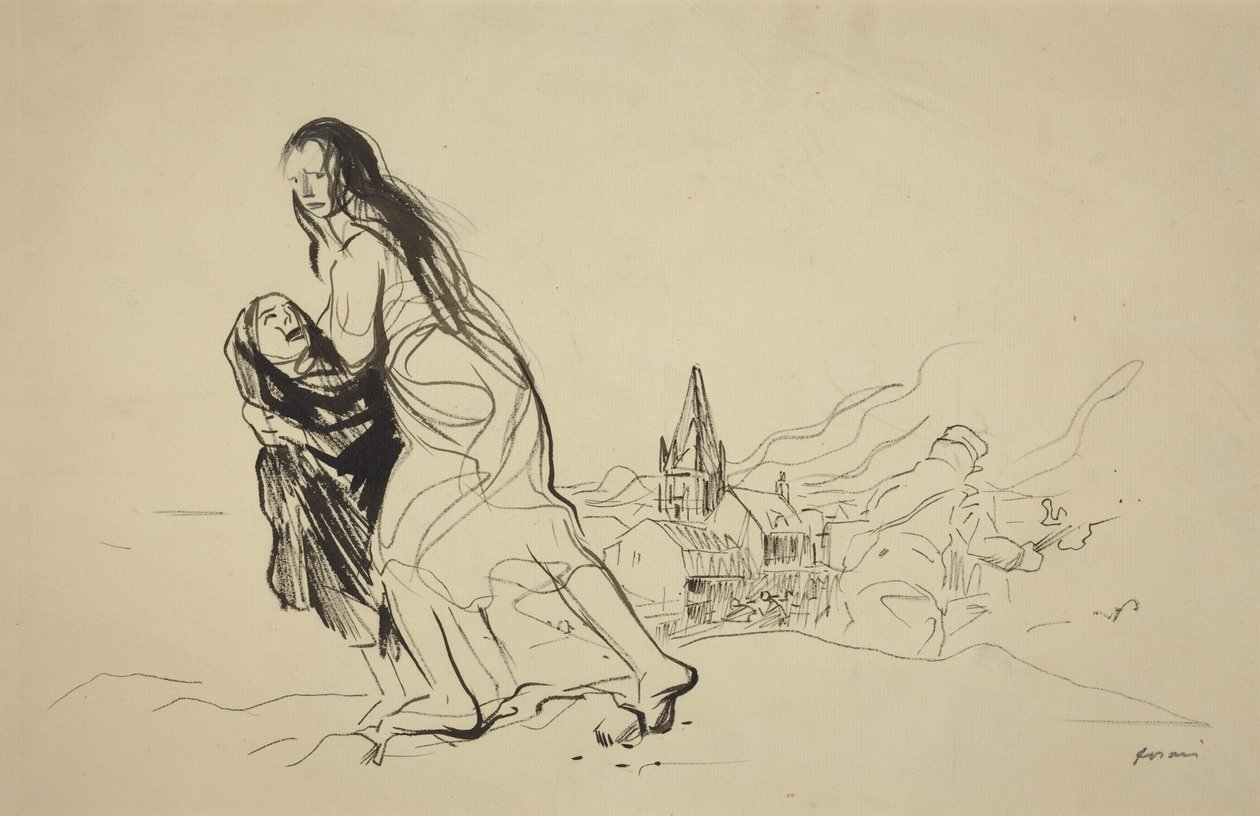 Après Douai, probablement 1918 (encre sur papier) - Jean-Louis & Caran D